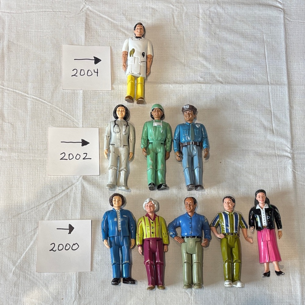 Vintage 9 Childcraft Dollhouse Figures 2000s Jointed/ Poseable